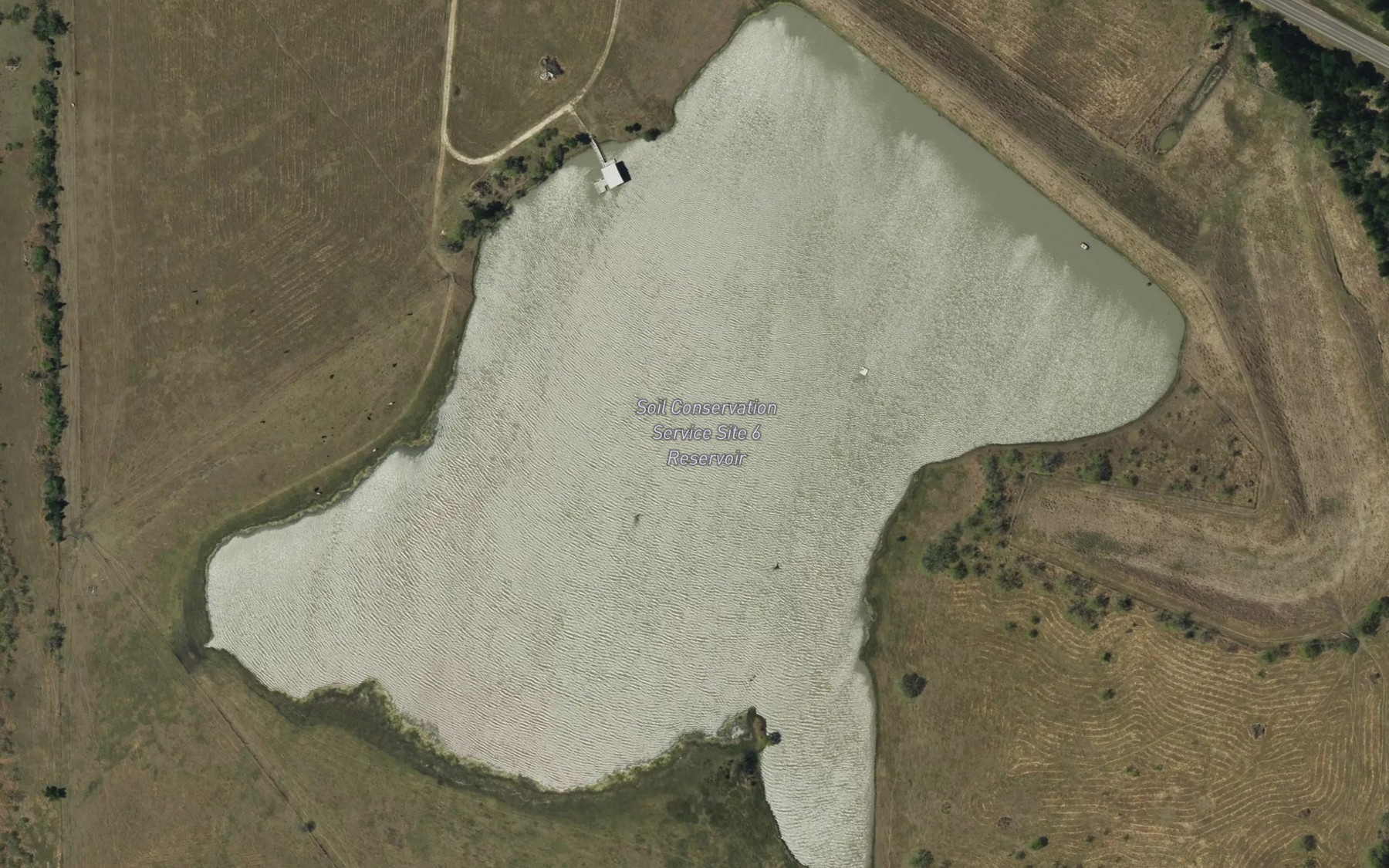Satellite map of the Soil Conservation Service Site 6 Reservoir