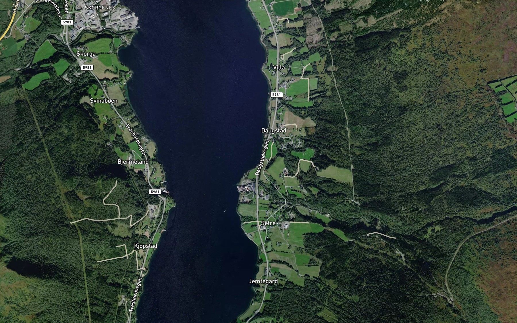 Satellite map of the Daugstadbukta
