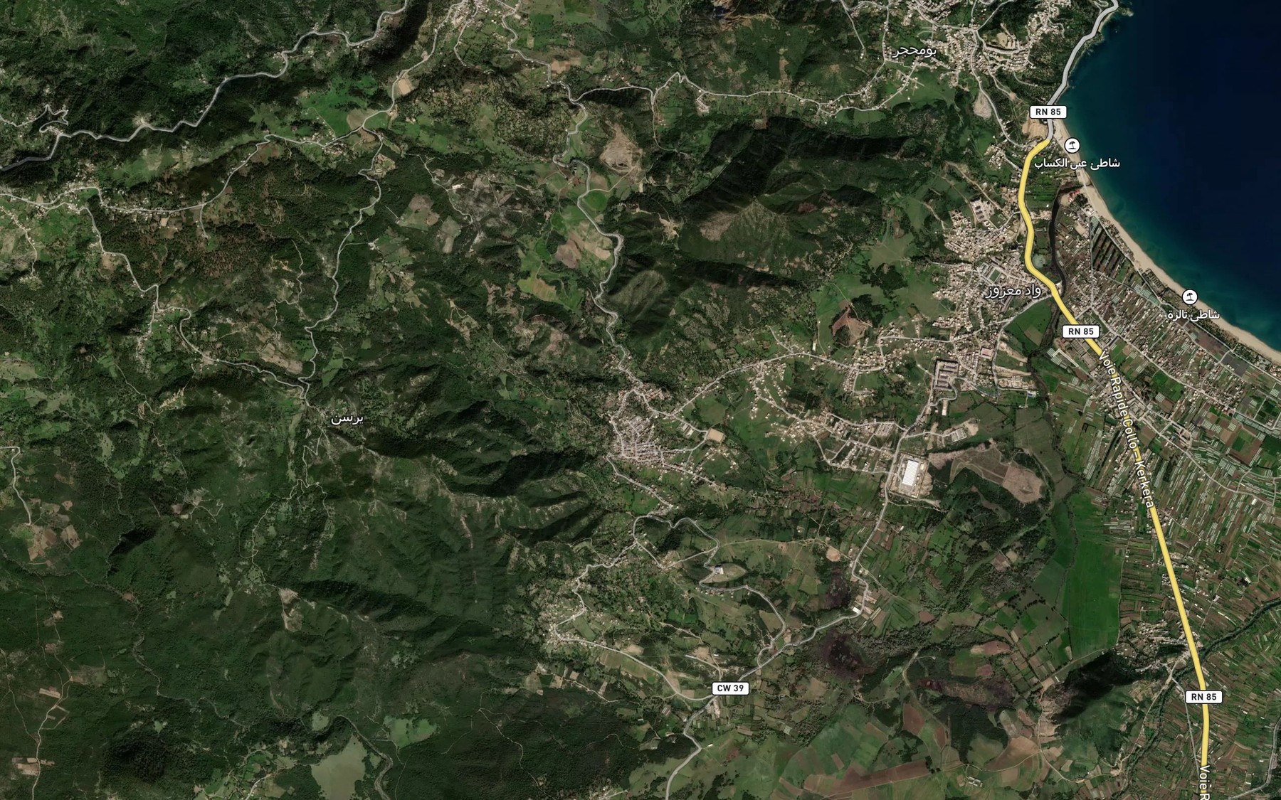Satellite map of the Ain Arhbal