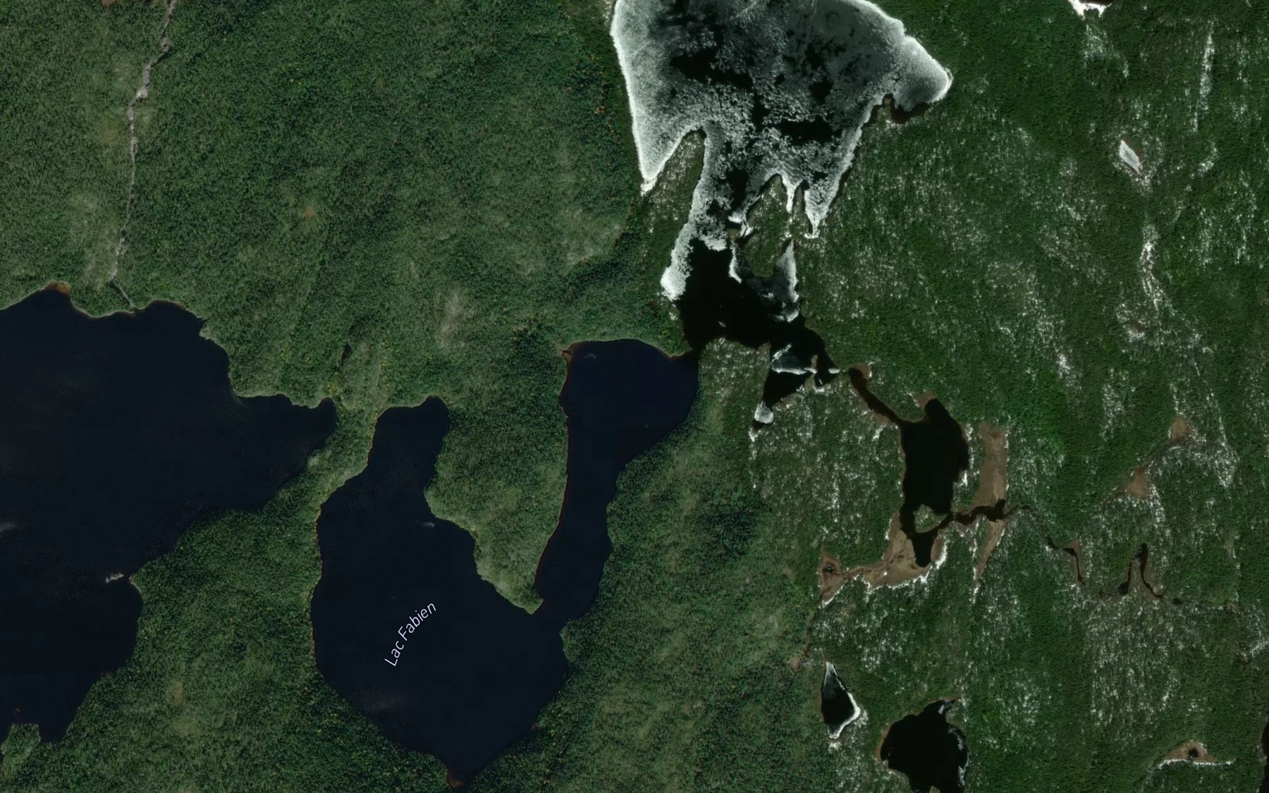 Satellite map of the Lac Fabien