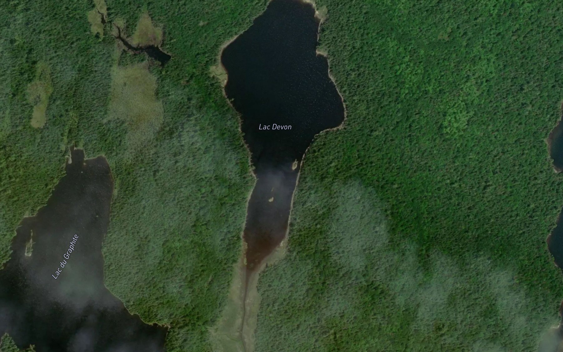 Satellite map of the Lac Devon