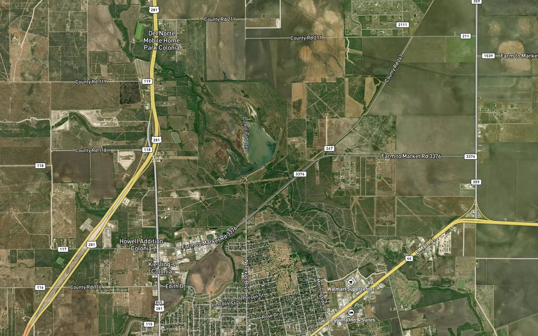 Satellite map of the Lake Alice
