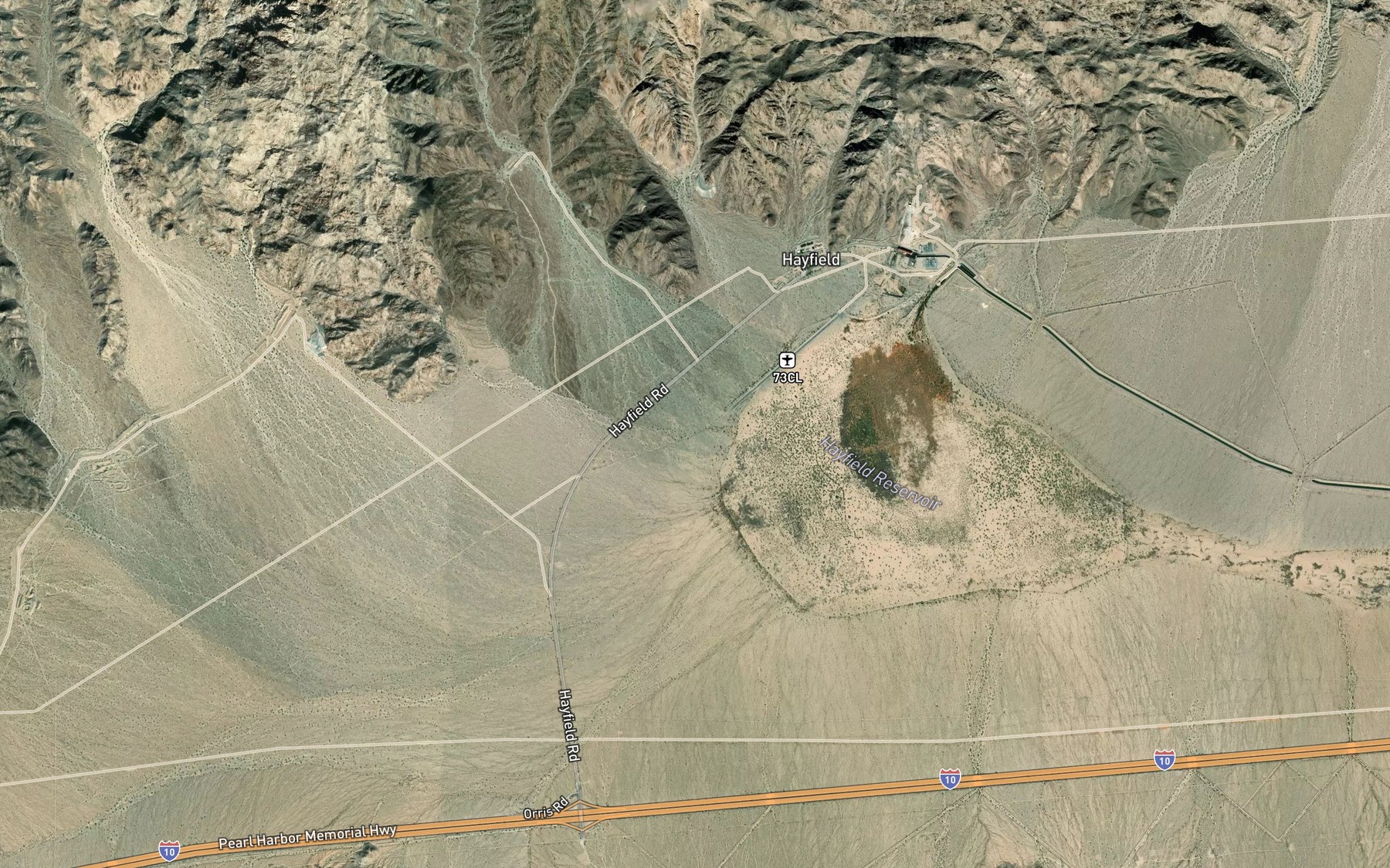 Satellite map of the Cholla Wash