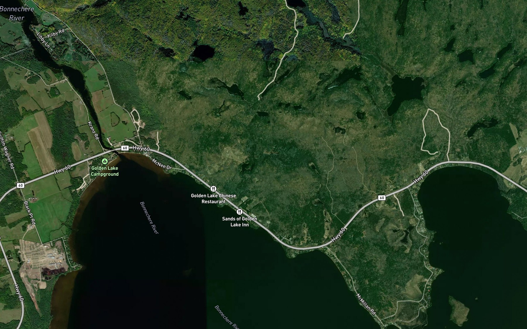 Satellite map of the Browns Creek