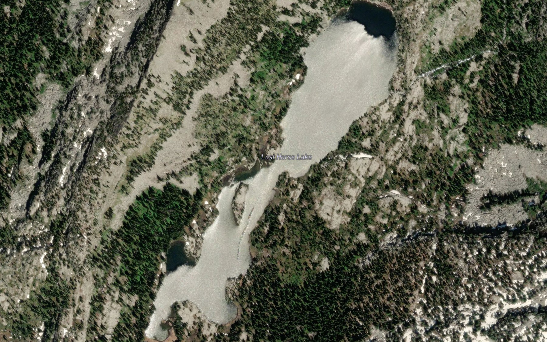 Satellite map of the Lost Horse Lake