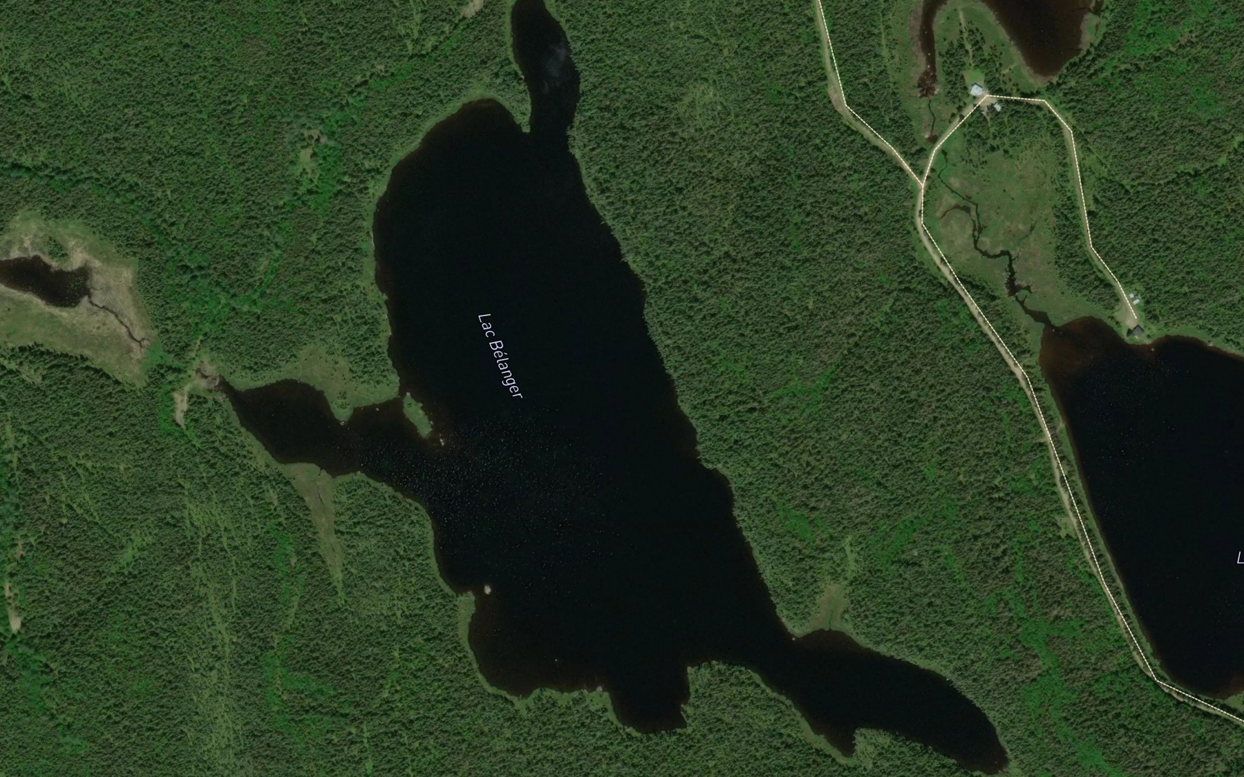 Satellite map of the Lac Belanger