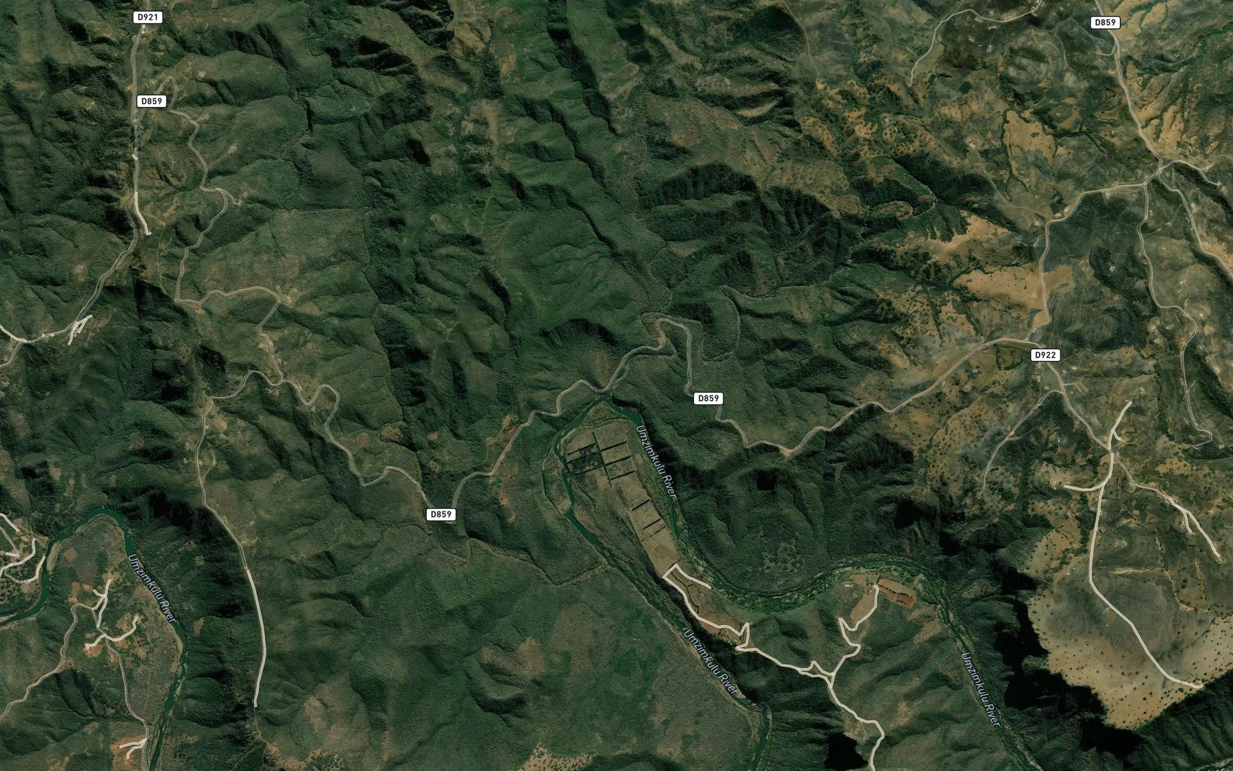 Satellite map of the Cwabeni