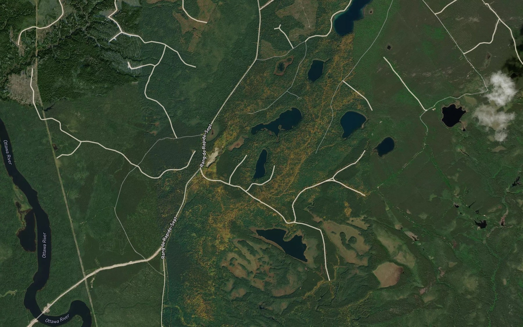 Satellite map of the Lac a Langevin