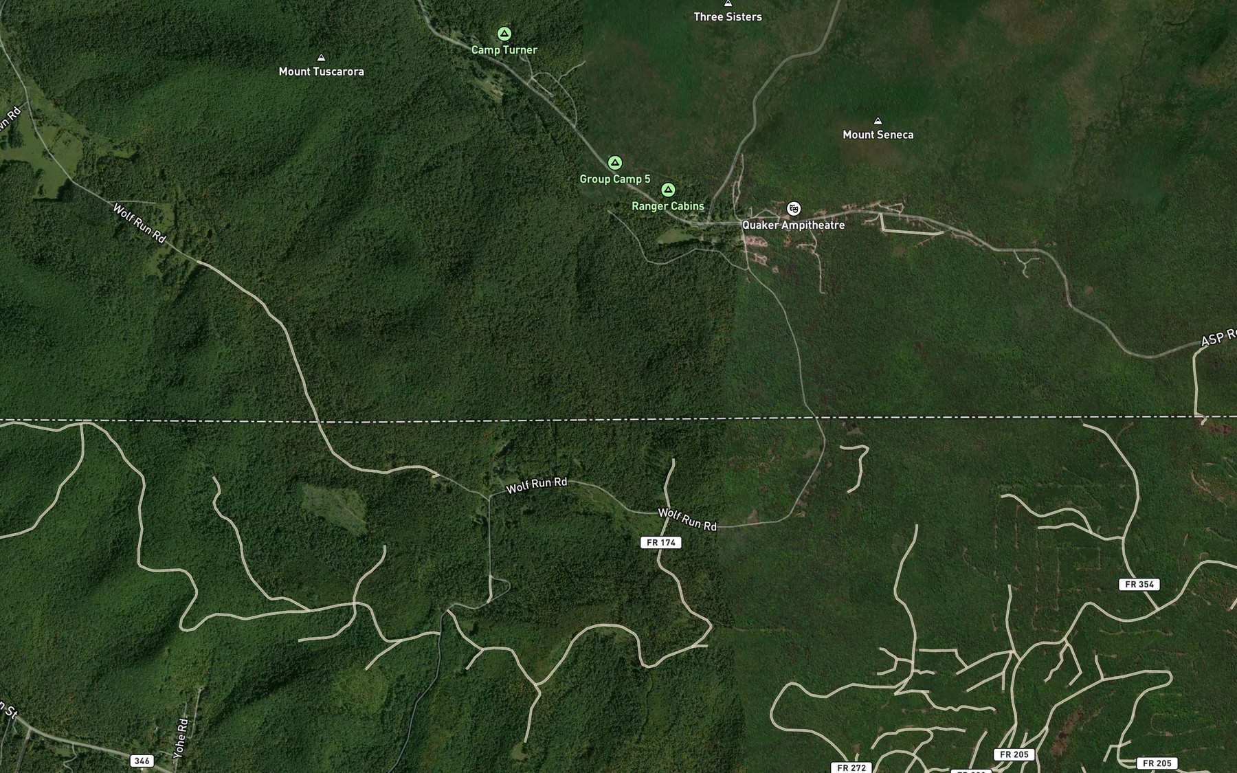 Satellite map of the Willis Creek