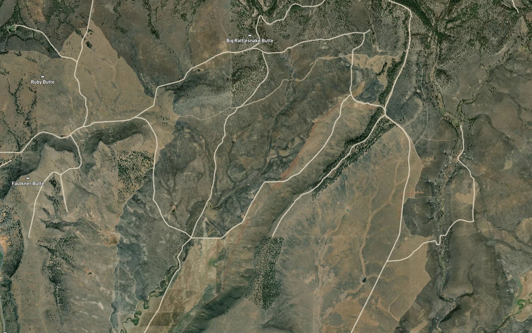Satellite map of the Dipping Vat Creek