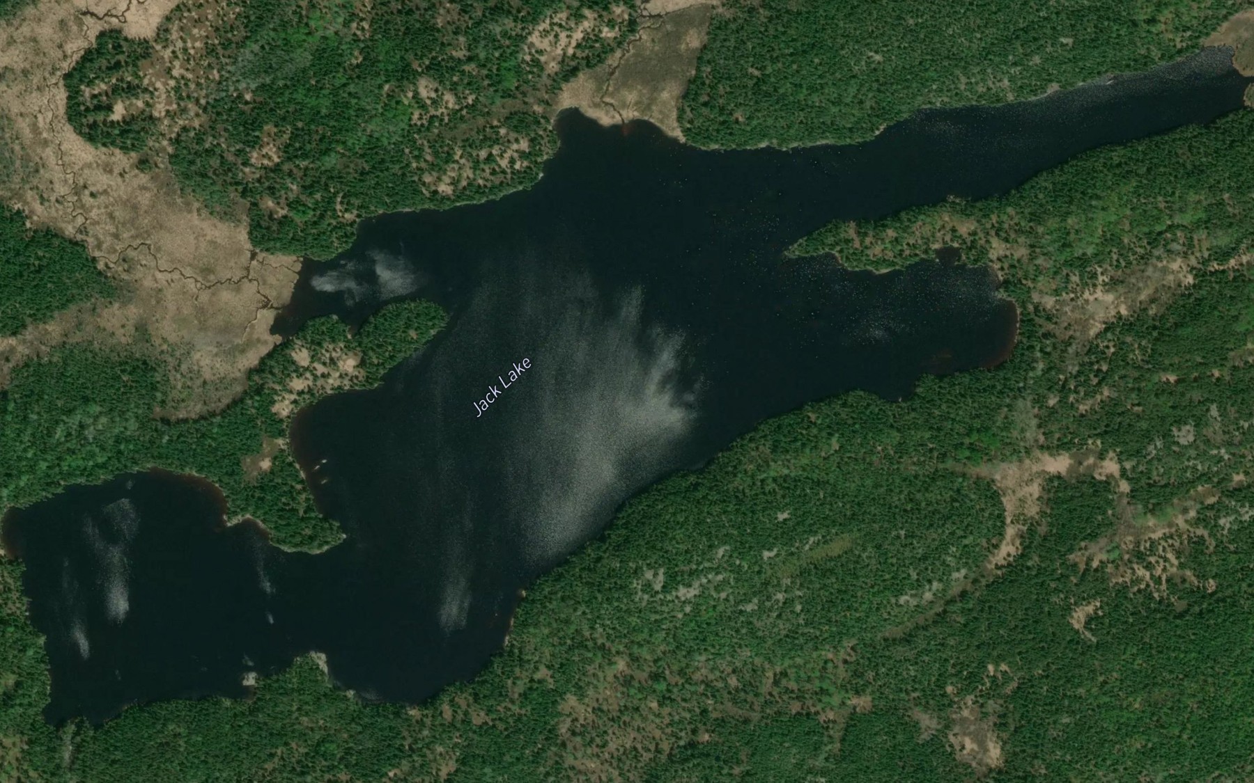 Satellite map of the Jack Lake
