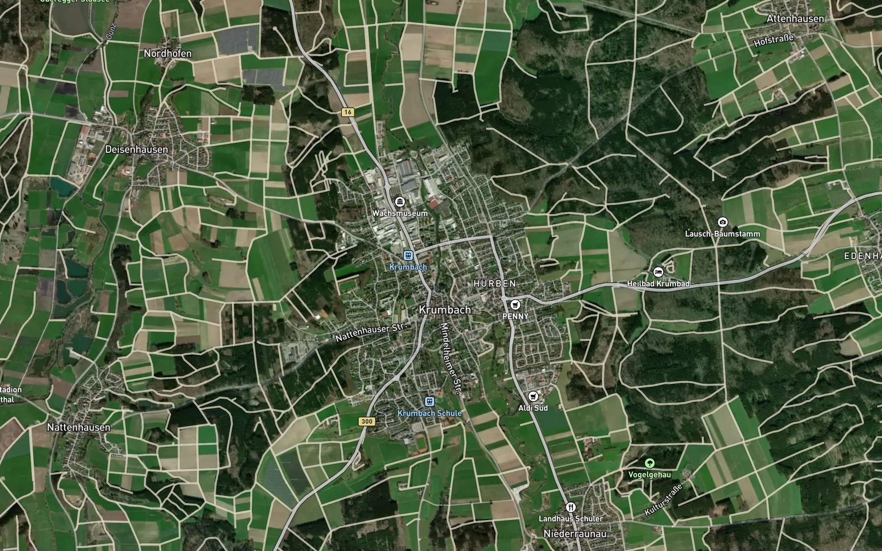 Satellite map of the Krumbach