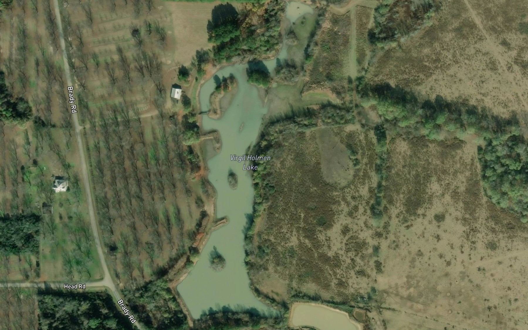 Satellite map of the Virgil Holmen Lake