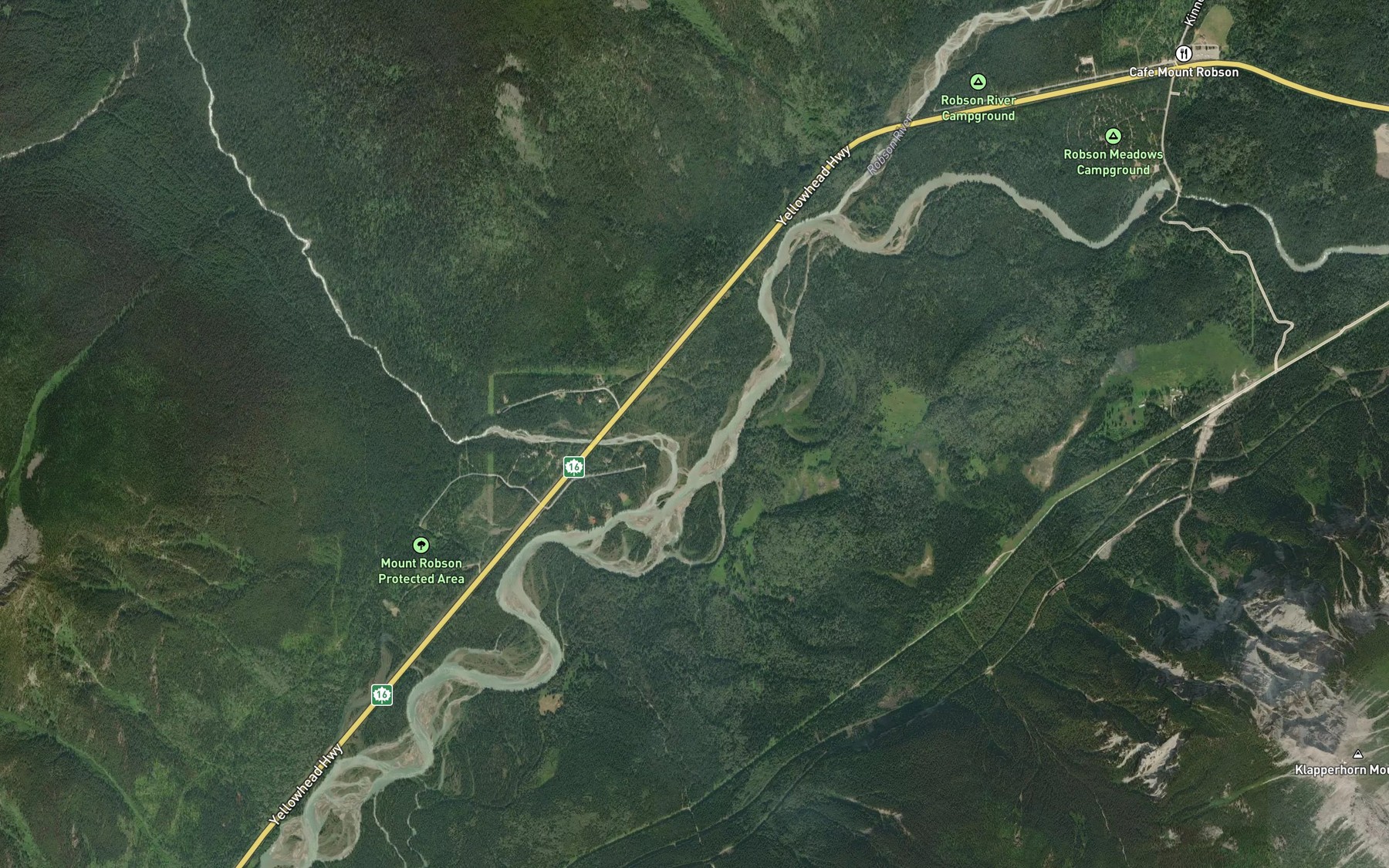 Satellite map of the Swiftcurrent Creek