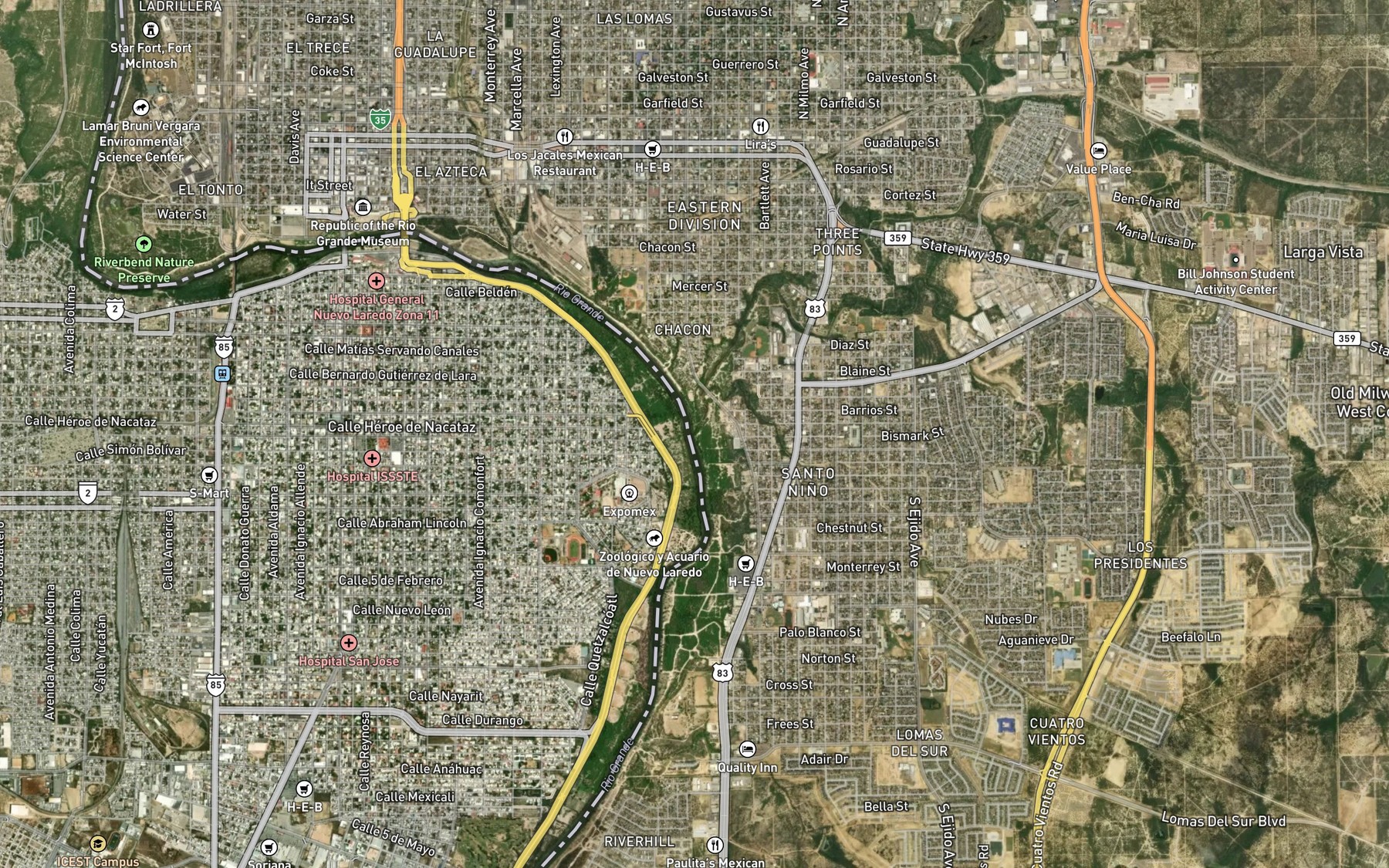 Satellite map of the Chacon Creek