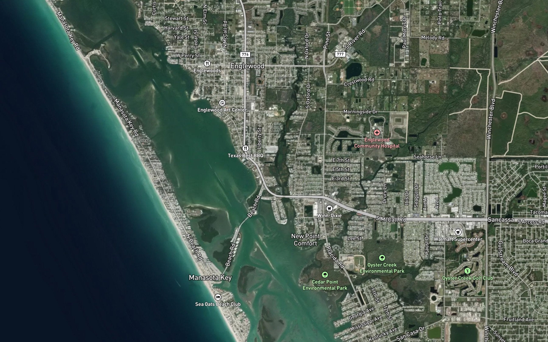 Satellite map of the Deer Creek