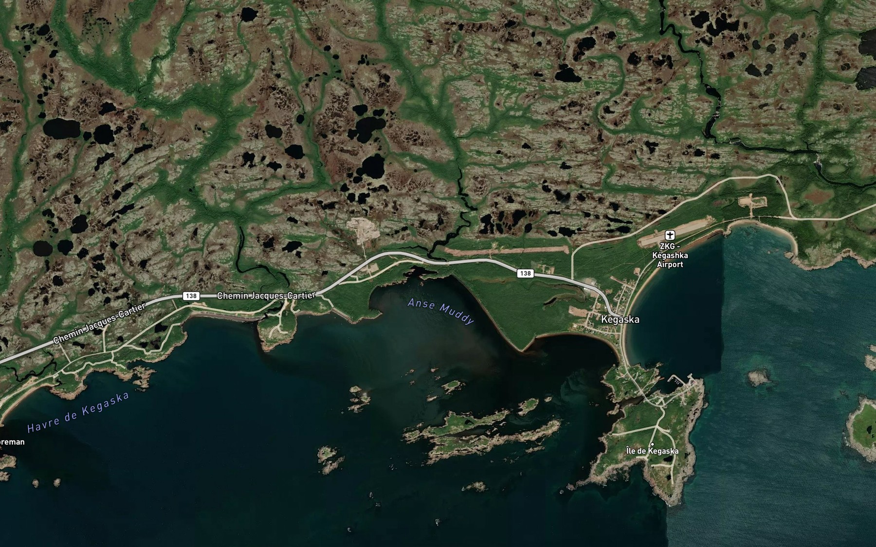 Satellite map of the Riviere de l'Anse Muddy