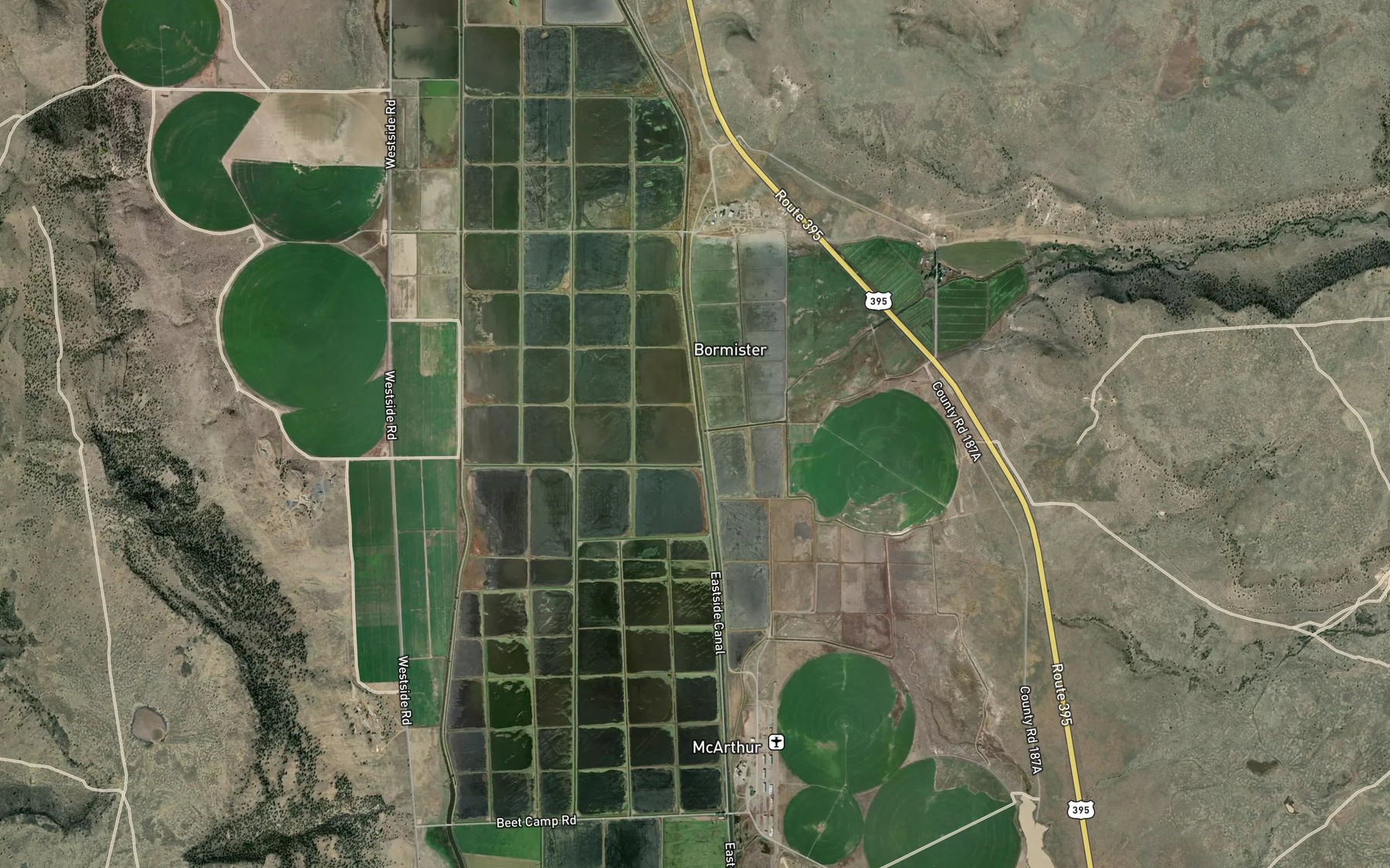 Satellite map of the Fitzhugh Creek