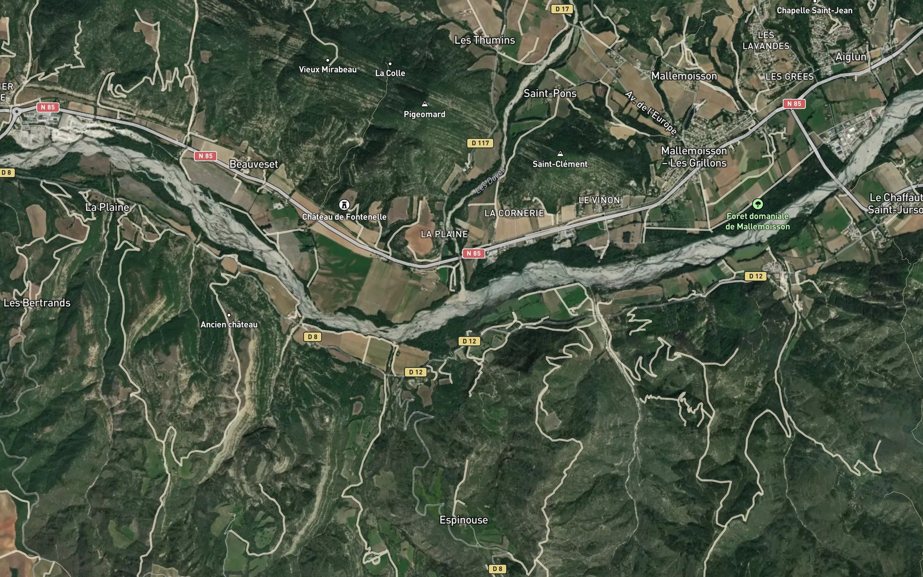 Satellite map of the Torrent les Duyes