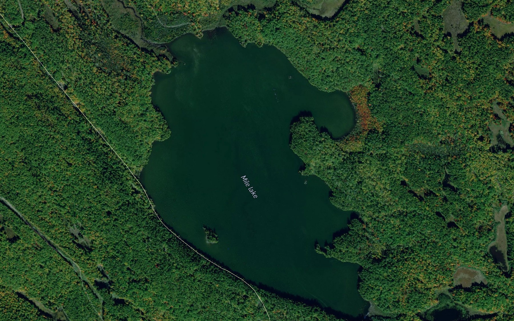 Satellite map of the Mile Lake