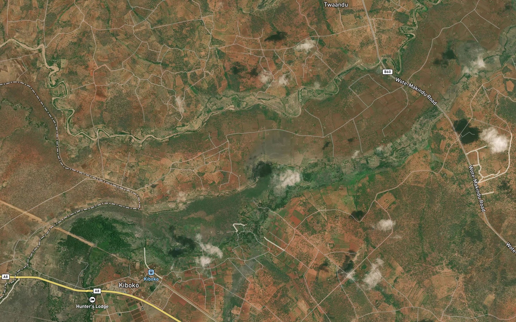 Satellite map of the Maangi Uvungu