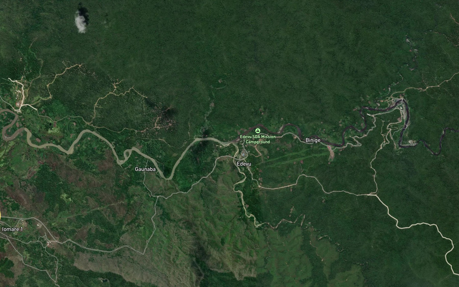 Satellite map of the Edebu Creek