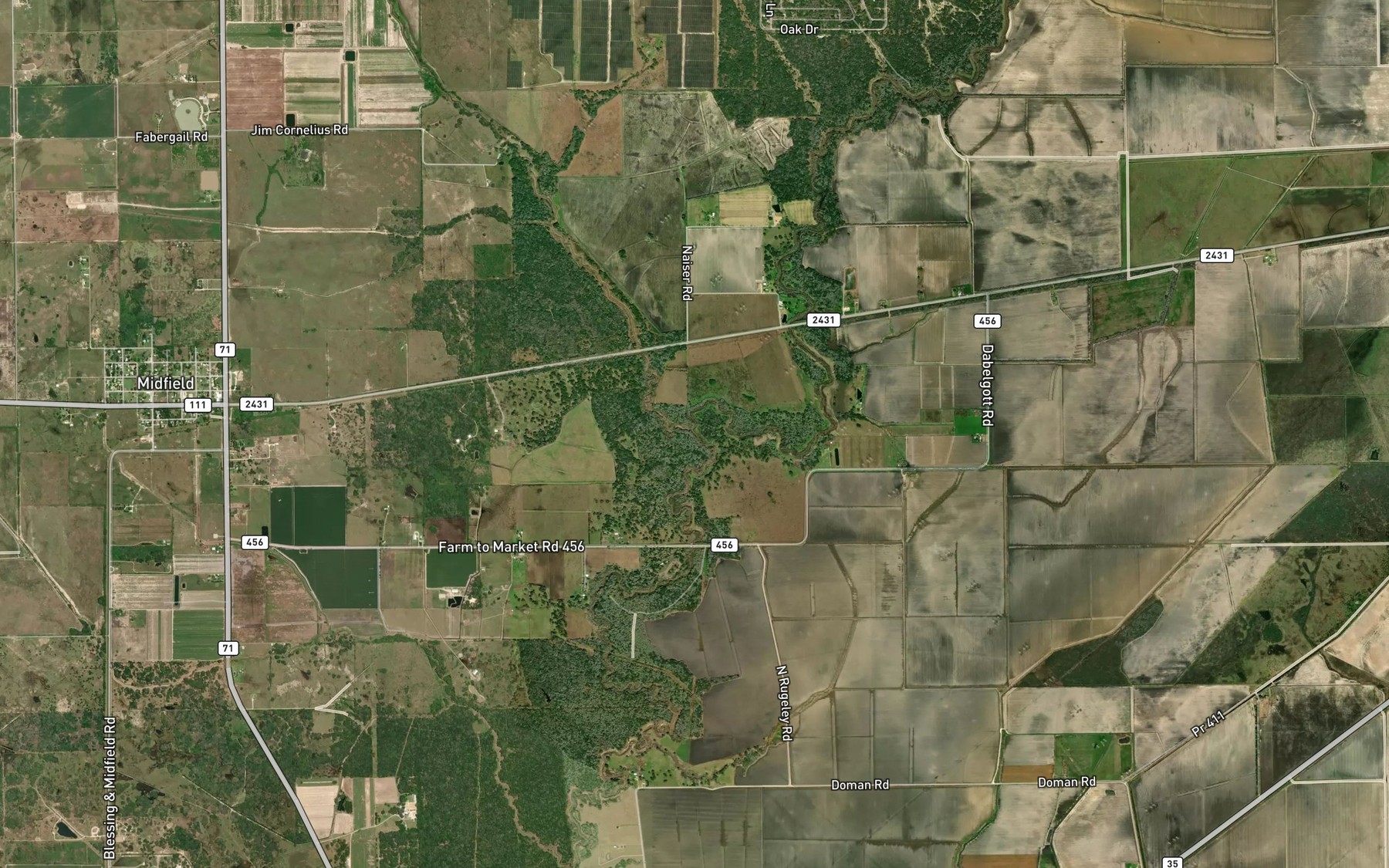 Satellite map of the Juanita Creek