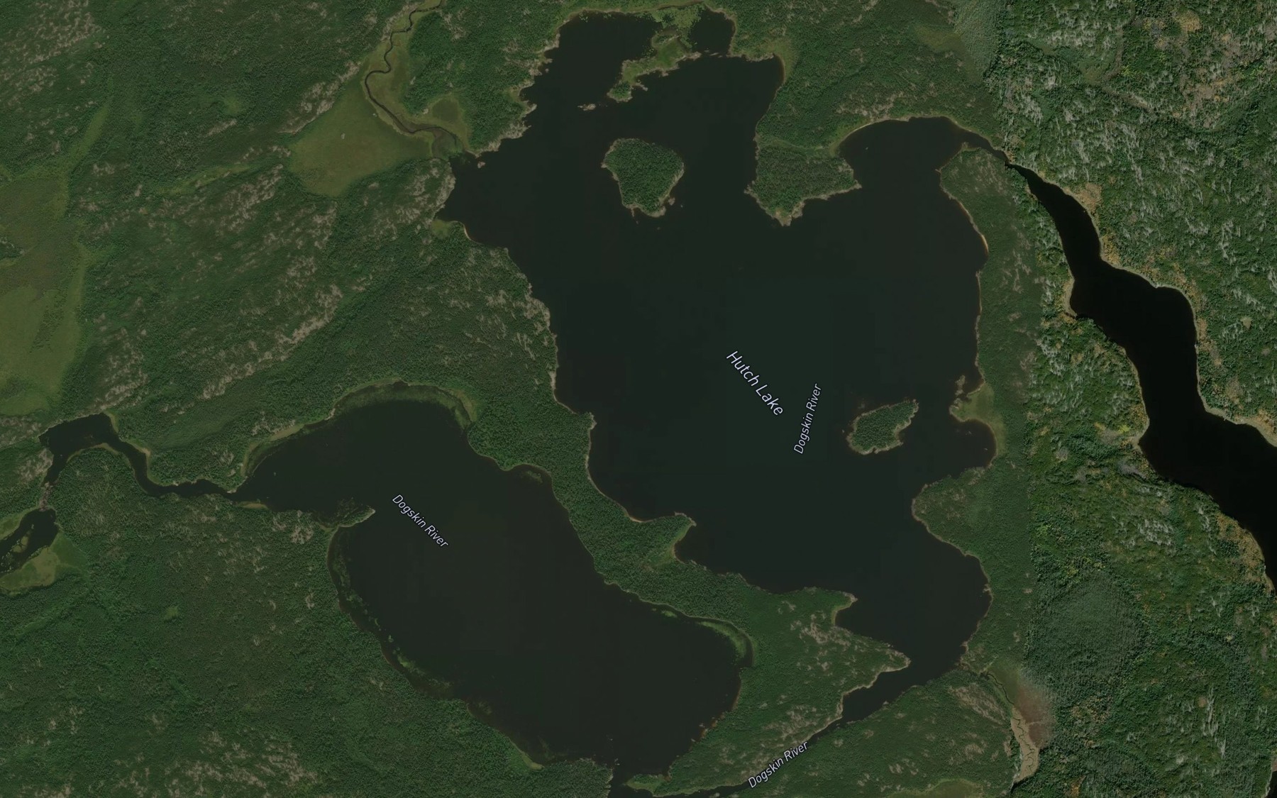 Satellite map of the Hutch Lake