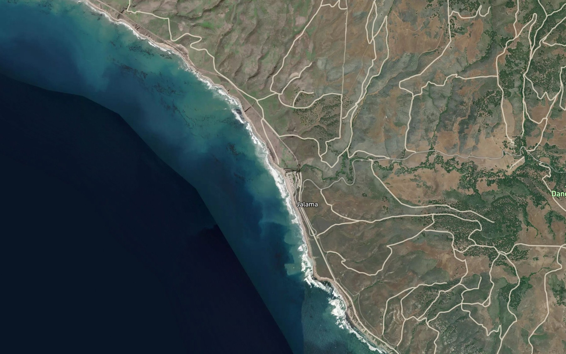 Satellite map of the Jalama Creek