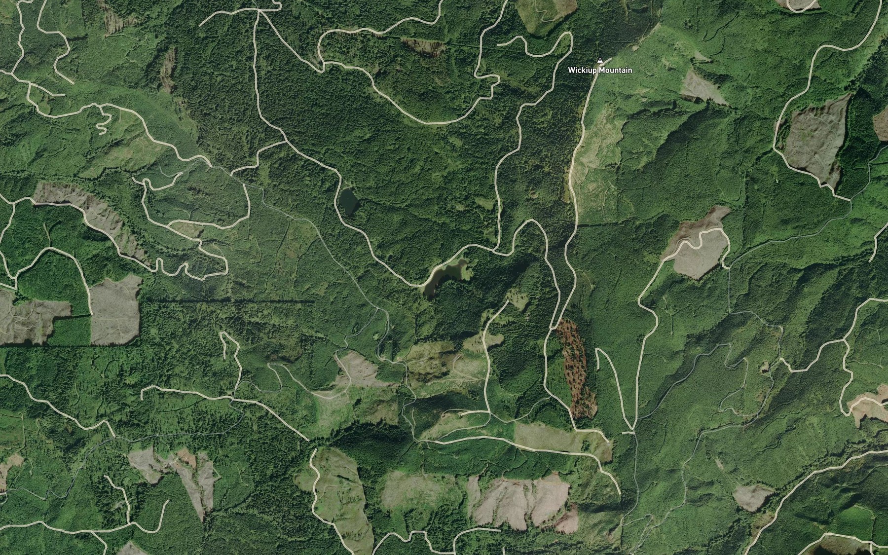 Satellite map of the Wickiup Lake