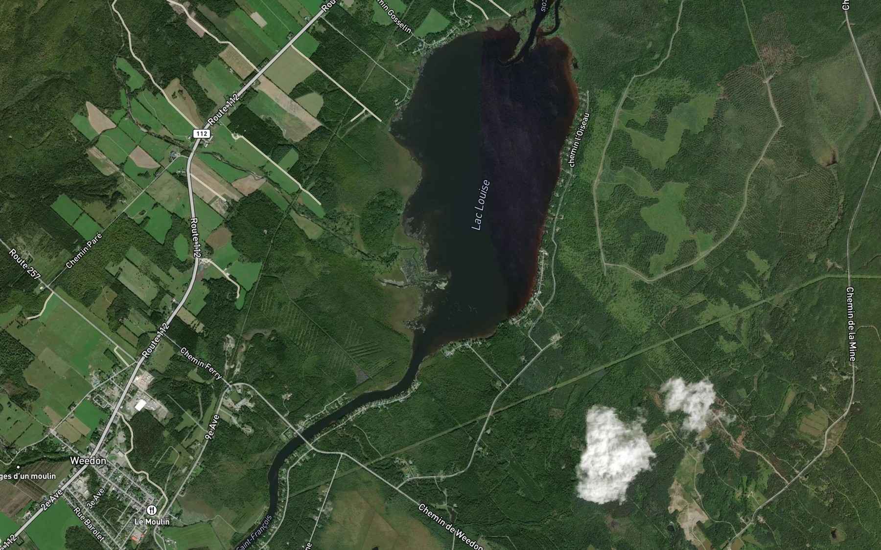 Satellite map of the Riviere au Canard