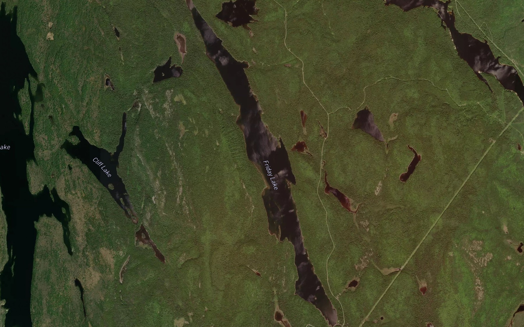 Satellite map of the Friday Lake