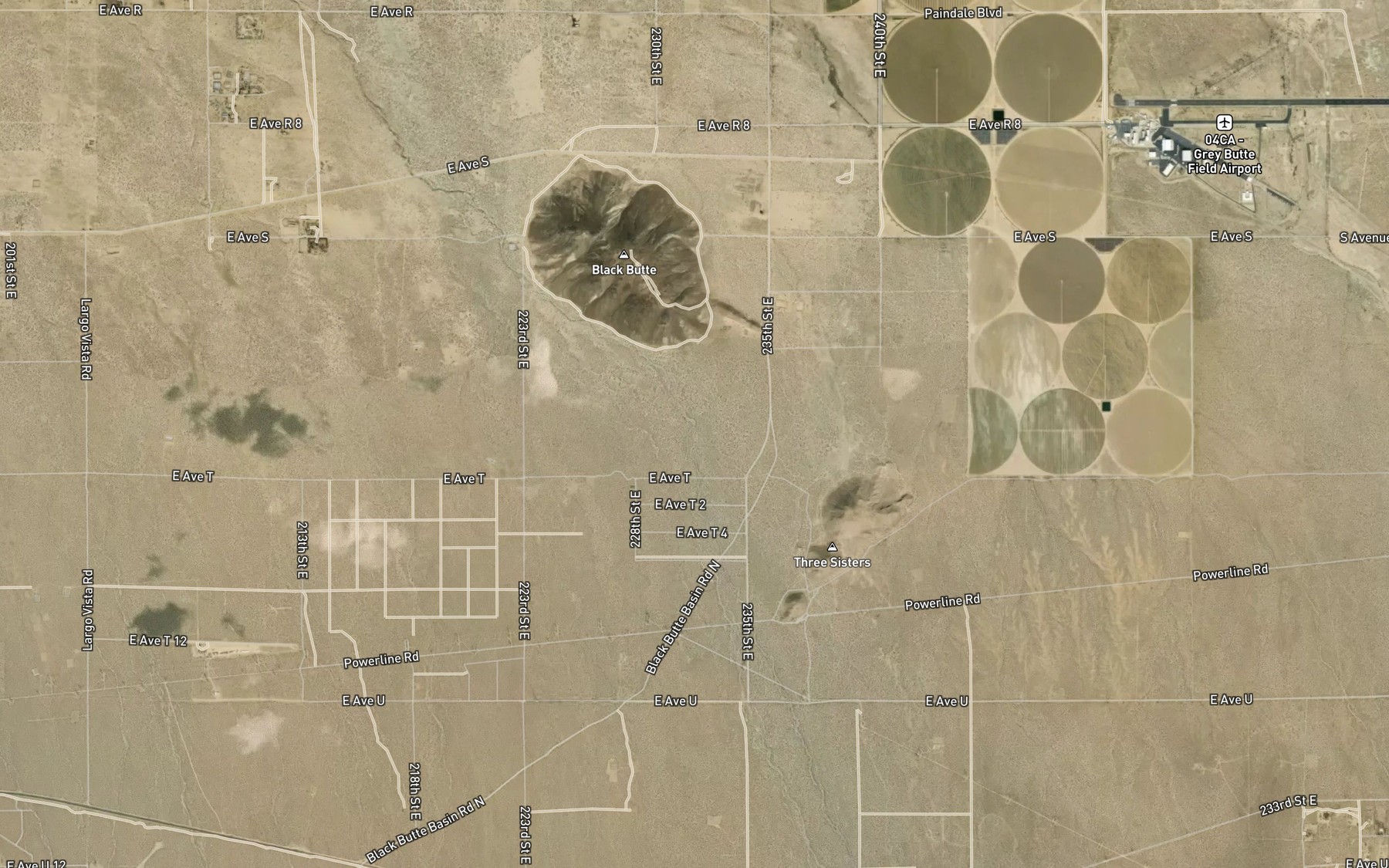 Satellite map of the Mescal Creek