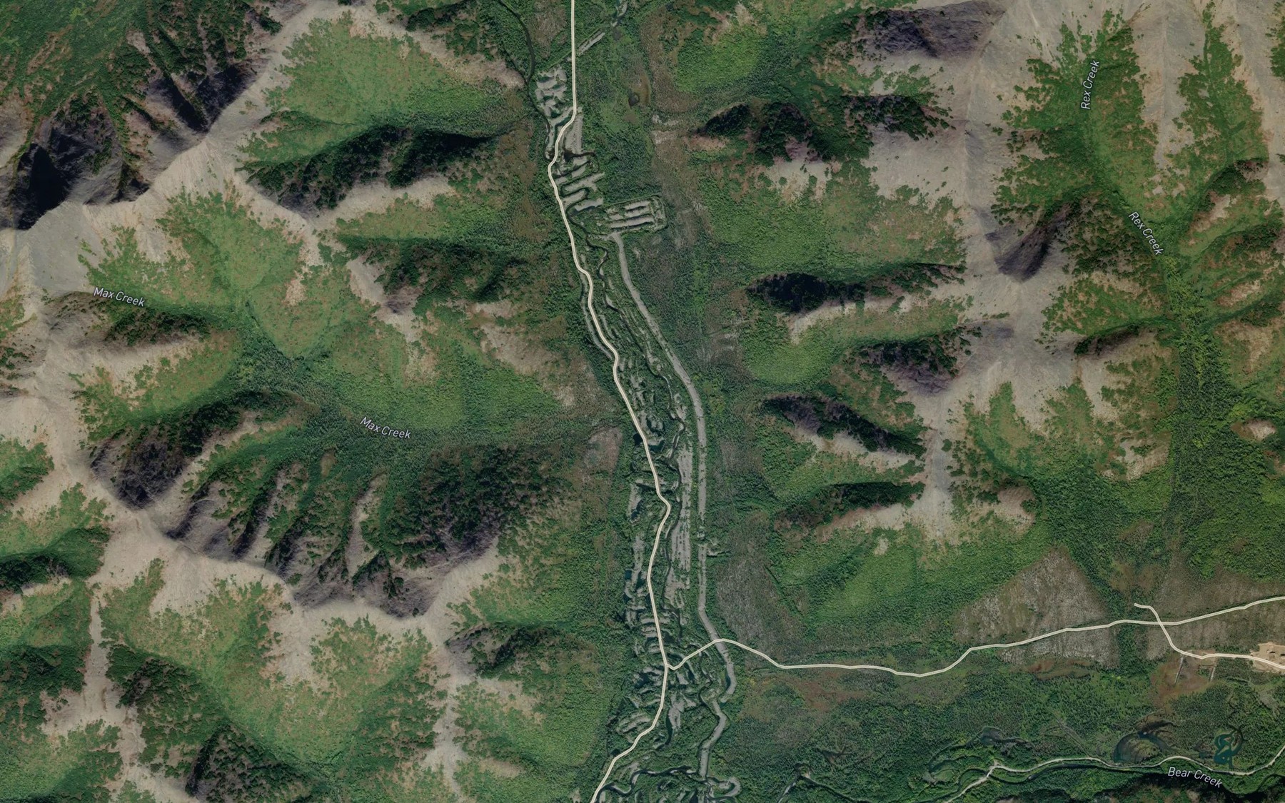 Satellite map of the Max Creek