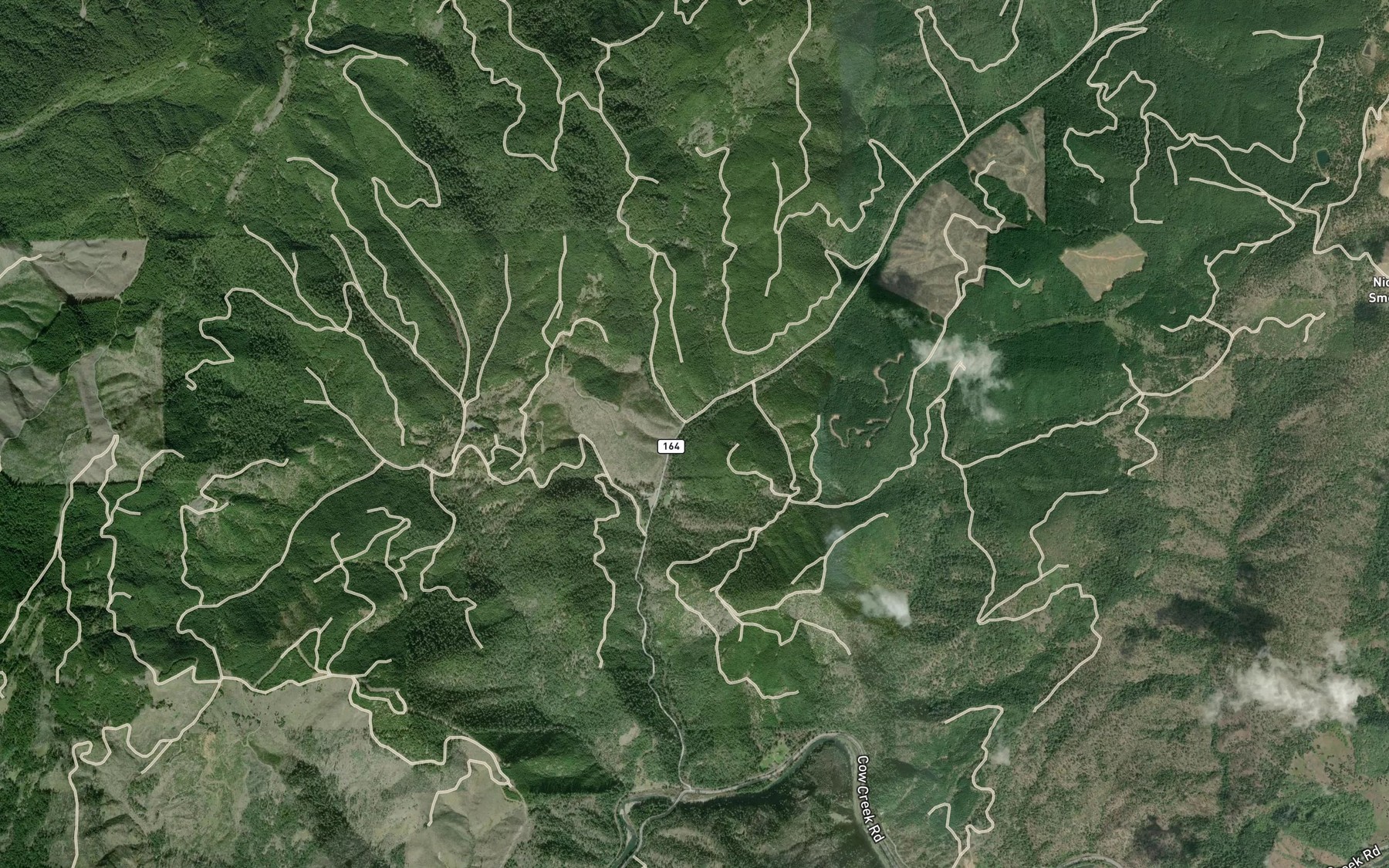 Satellite map of the Cookhouse Creek