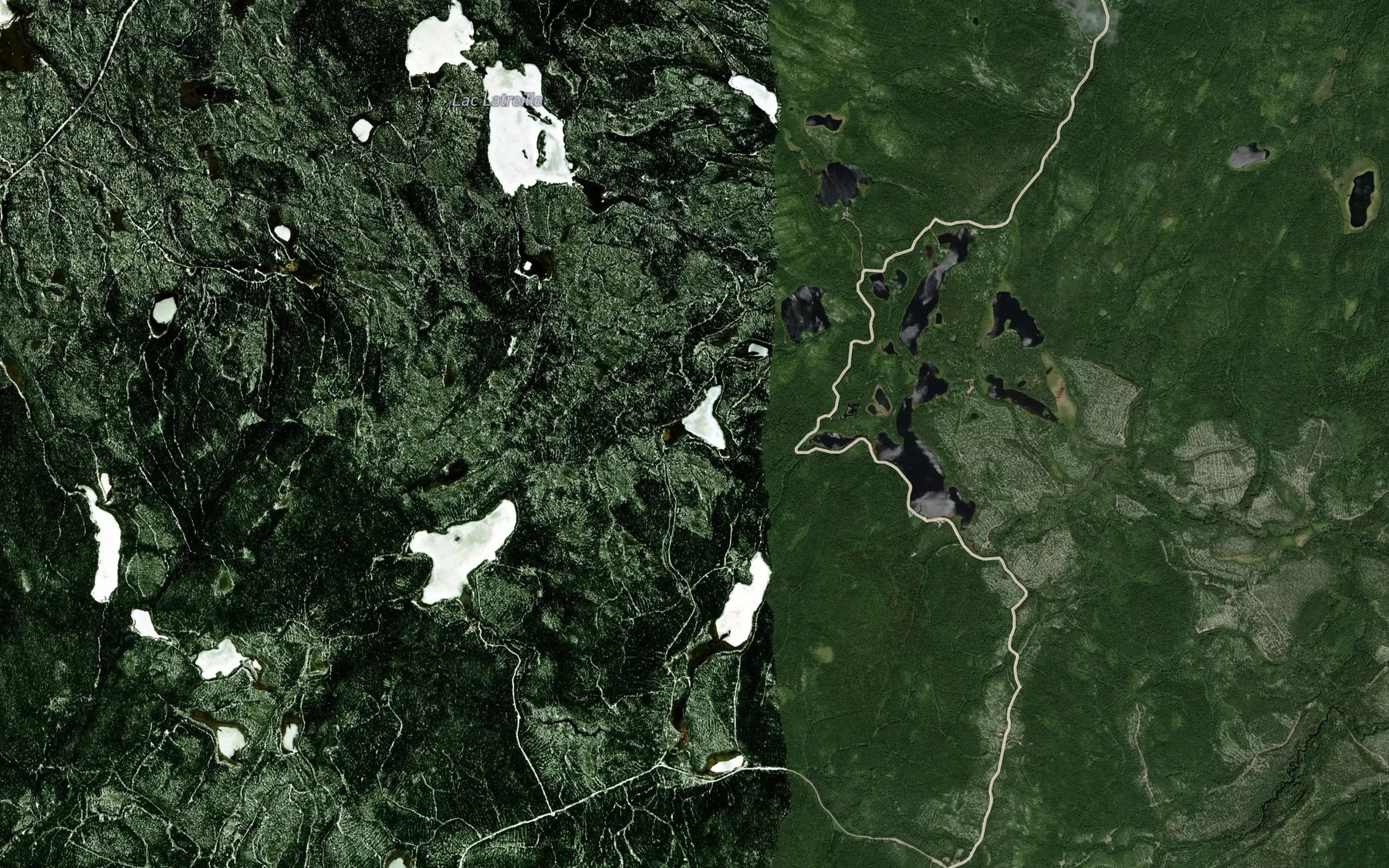 Satellite map of the Lac McNeil