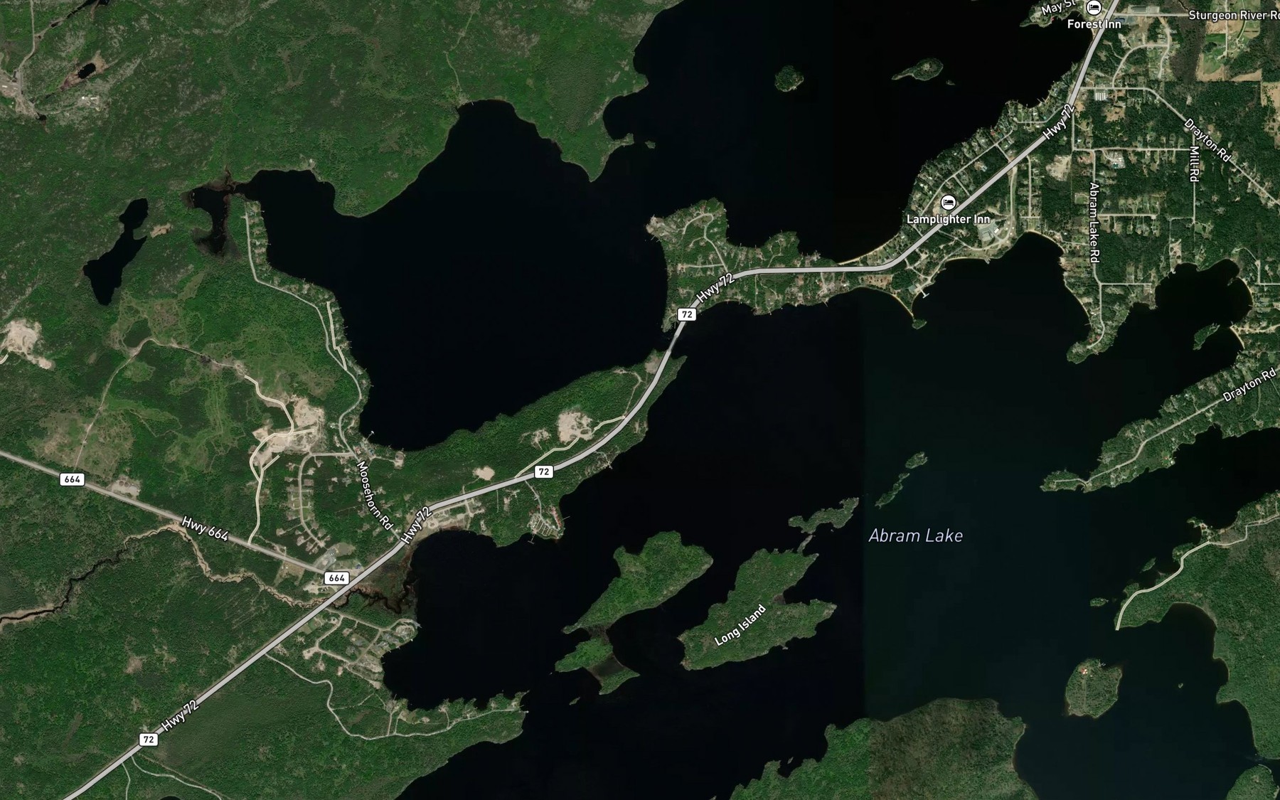Satellite map of the Frog Rapids