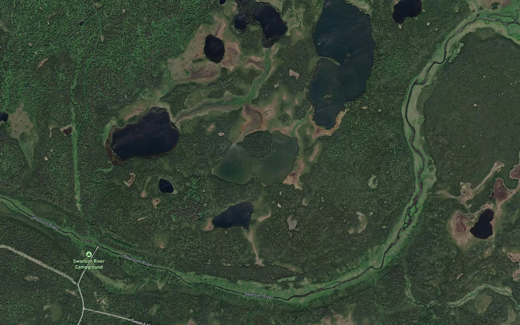 Satellite map of the Pintail Lake