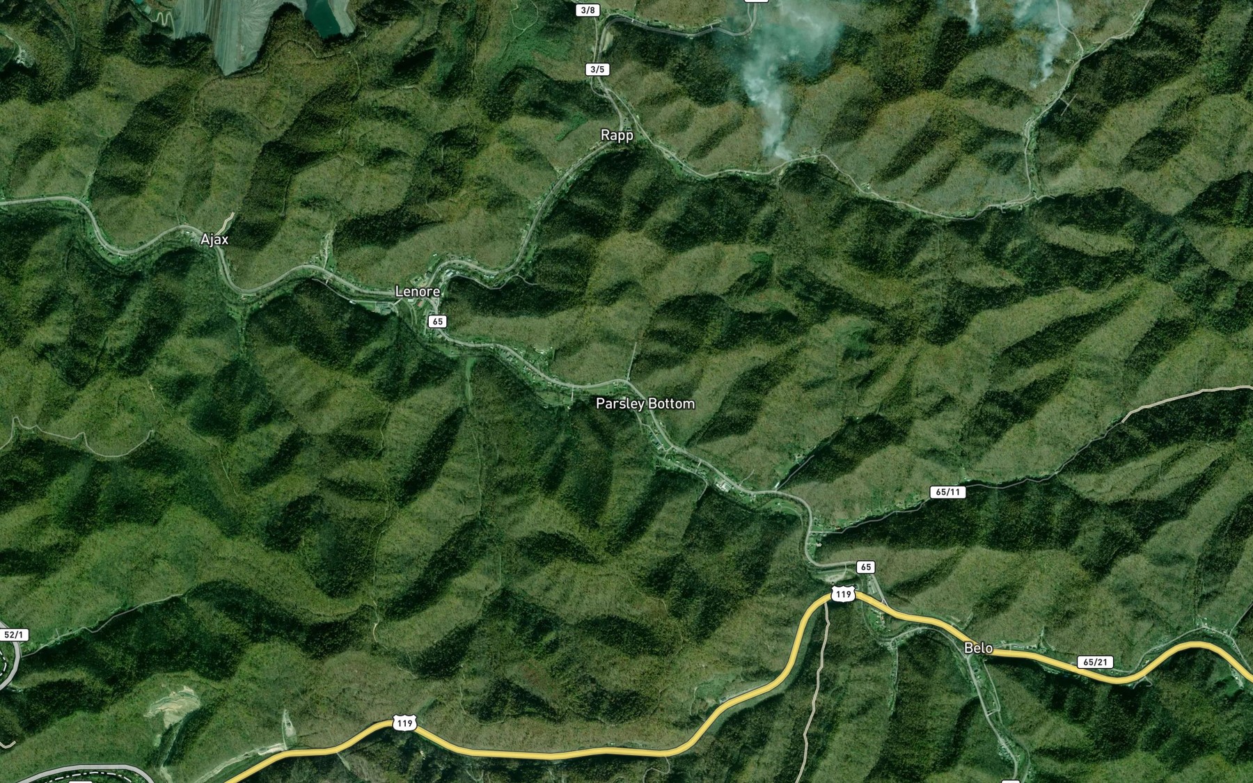 Satellite map of the Oldhouse Branch