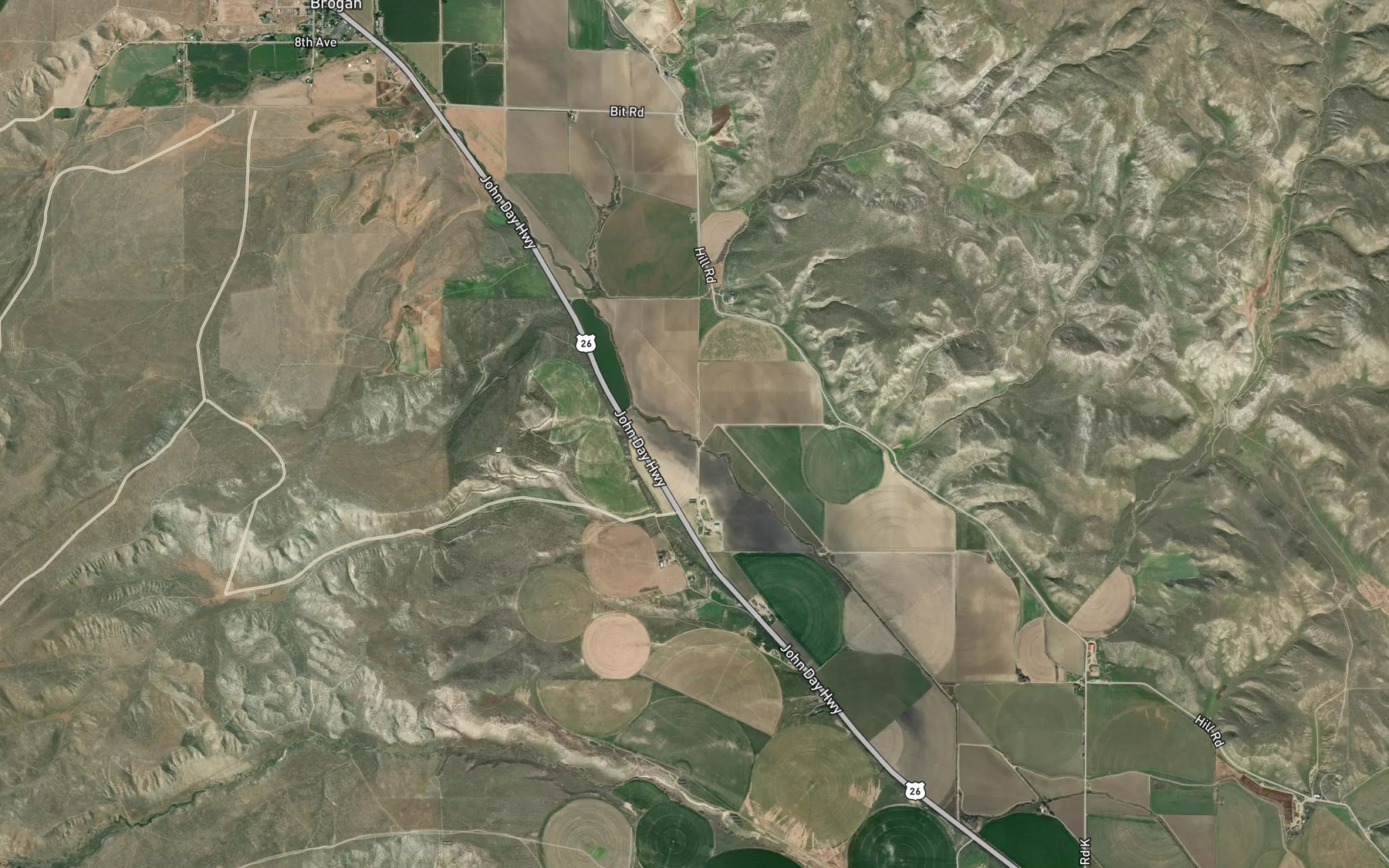 Satellite map of the Phipps Creek