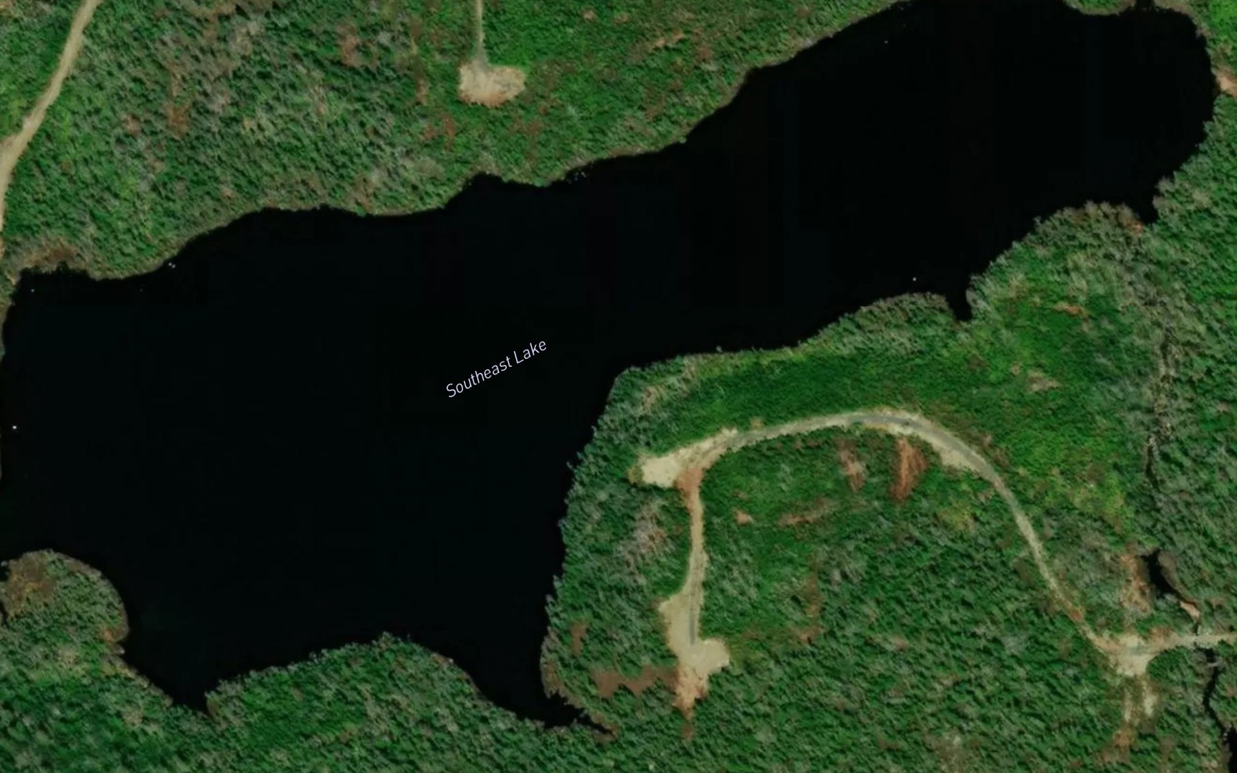 Satellite map of the Southeast Lake