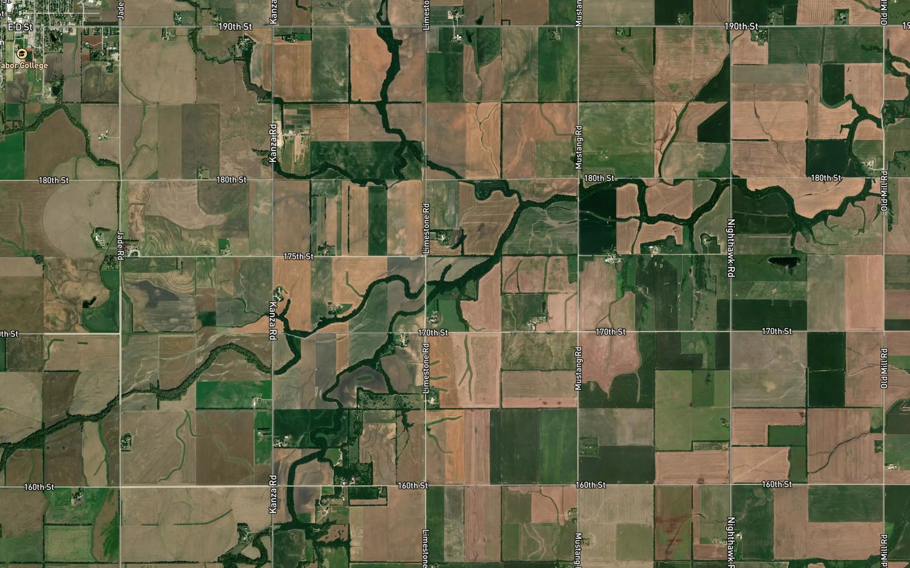 Satellite map of the Antelope Creek