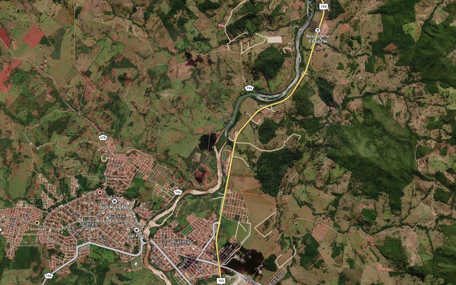 Satellite map of the Corrego do Cafe
