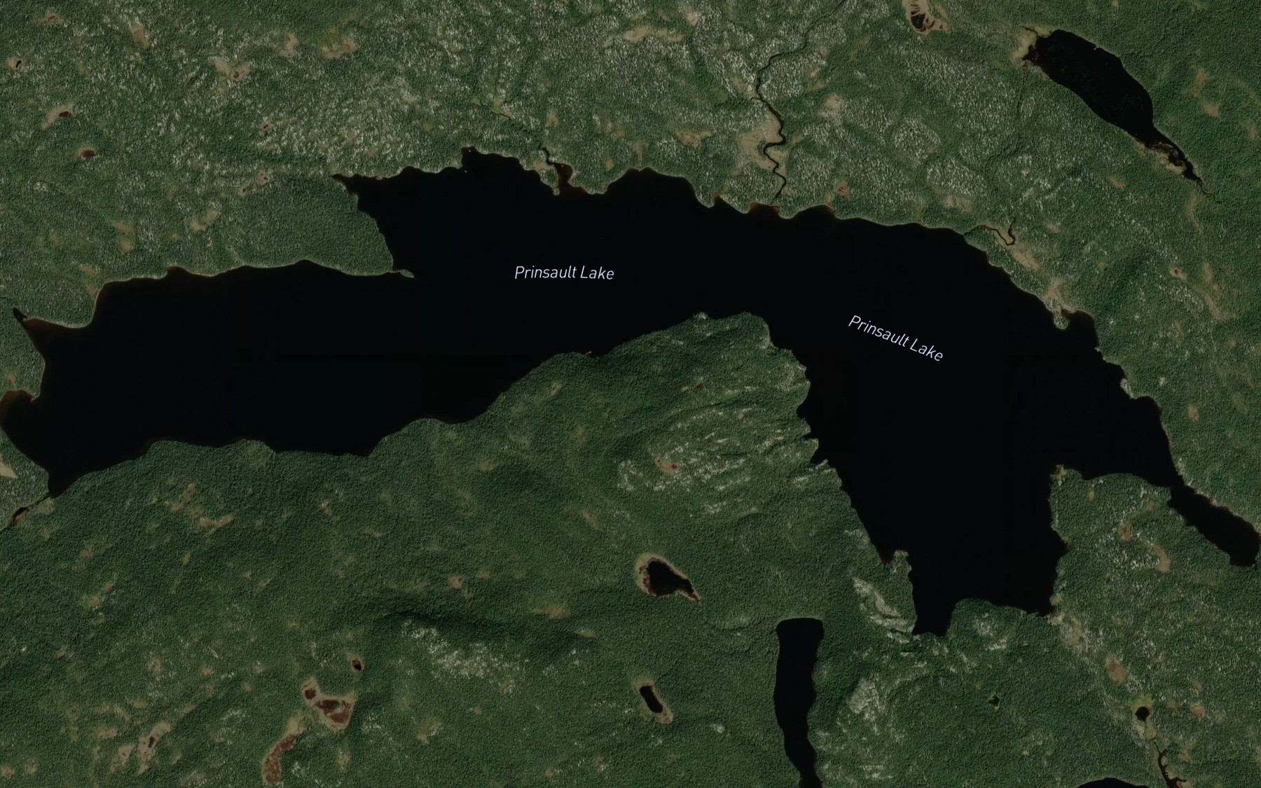 Satellite map of the Lac Prinsault