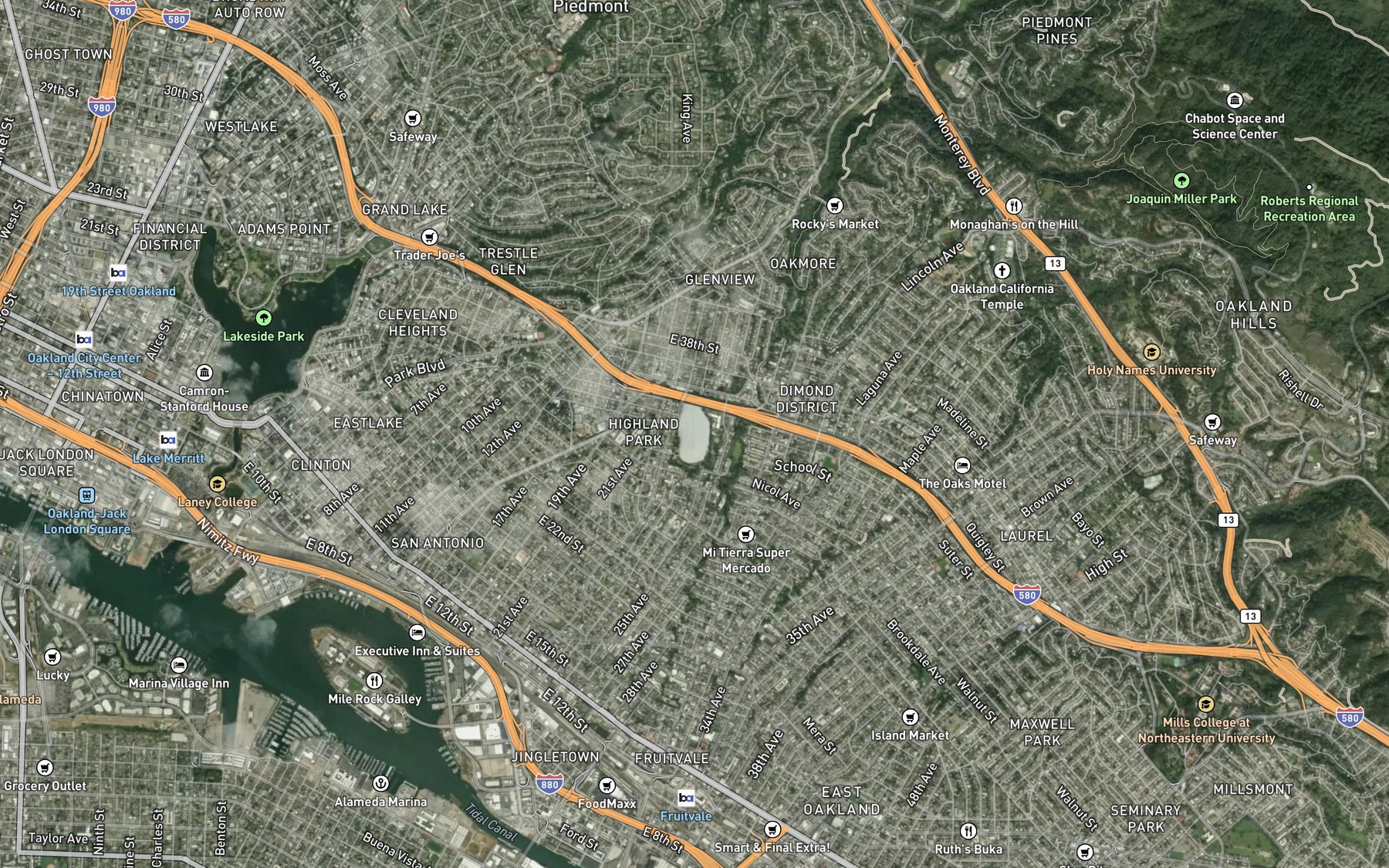 Satellite map of the Central Reservoir