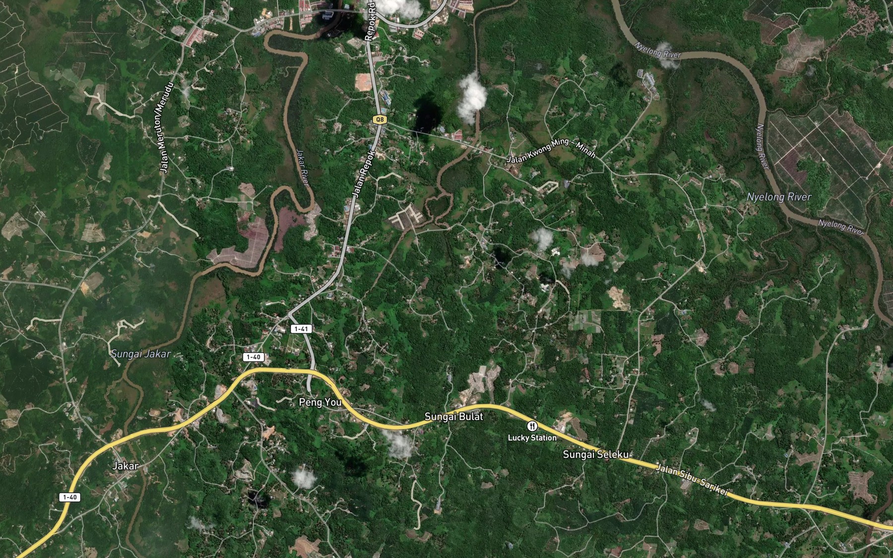 Satellite map of the Sungai Sebanyak
