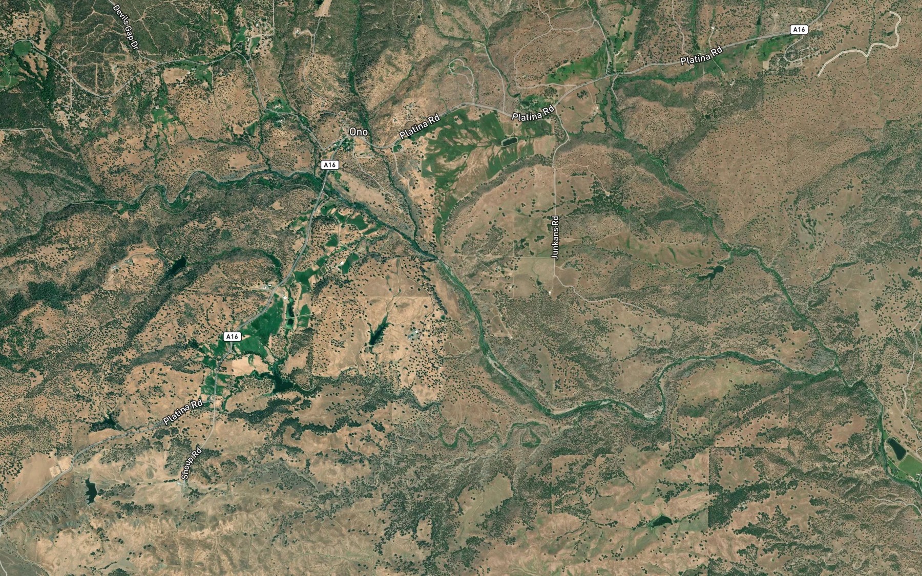 Satellite map of the North Fork Cottonwood Creek