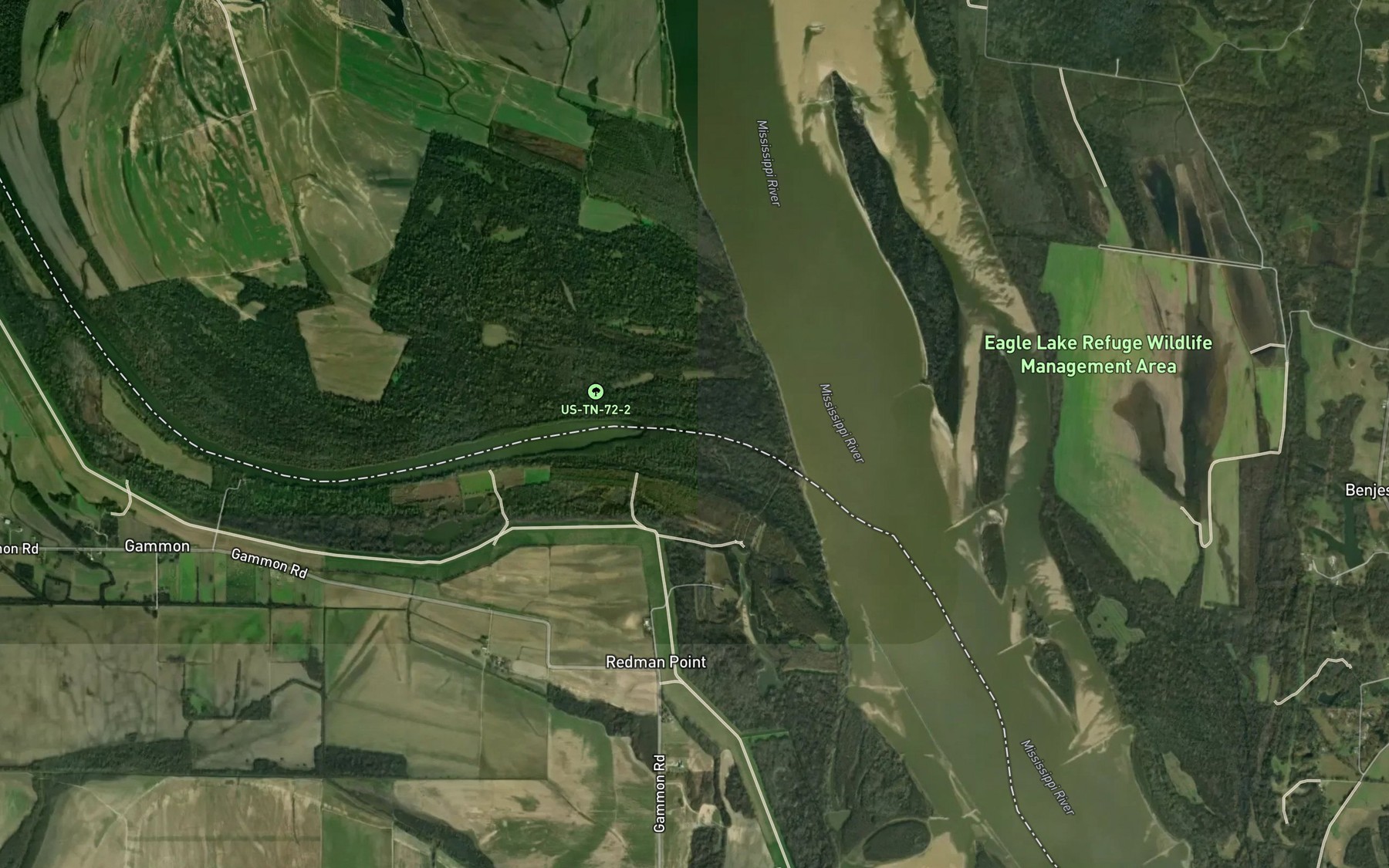 Satellite map of the Island 40 Chute
