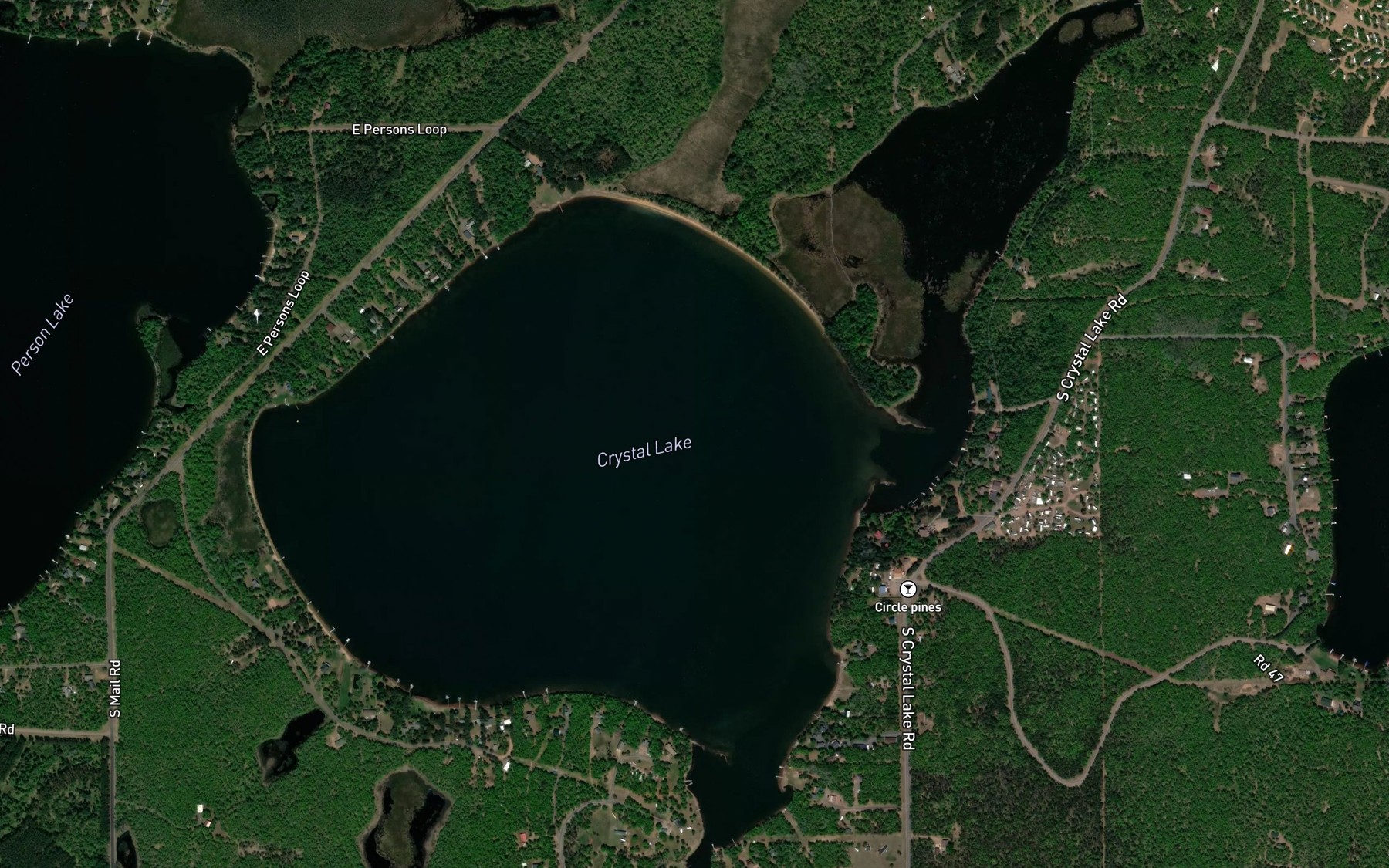 Satellite map of the Crystal Lake