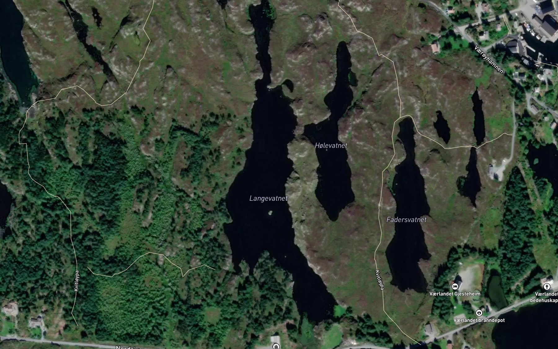 Satellite map of the Langevatnet